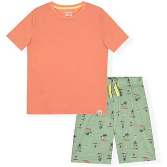 Sleep On It Boys 2 pc Short-Sleeve Jersey Pajama Shorts Set