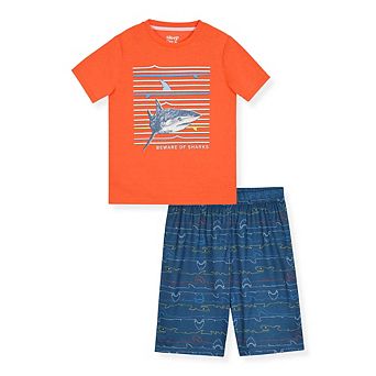 Sleep On It Boys 2 pc Short-Sleeve Jersey Pajama Shorts Set