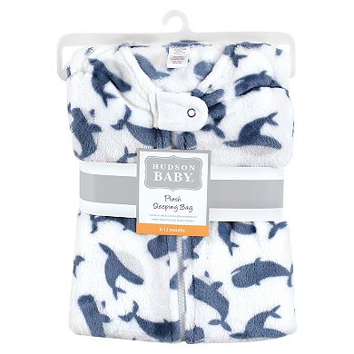 Hudson Baby Infant Boy Plush Sleeping Bag, Sack, Blanket, Sleeveless Whale