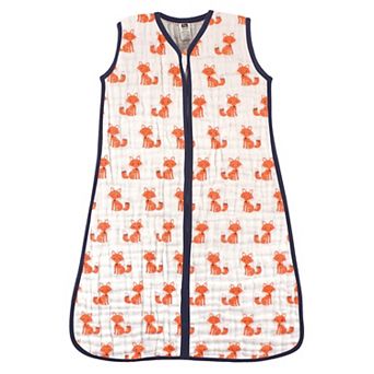 Hudson Baby Infant Boy Muslin Cotton Sleeveless Wearable Sleeping Bag, Sack, Blanket, Foxes