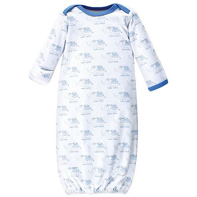 Baby Boy Cotton Gowns, Boy Elephant Stars, Preemie/Newborn