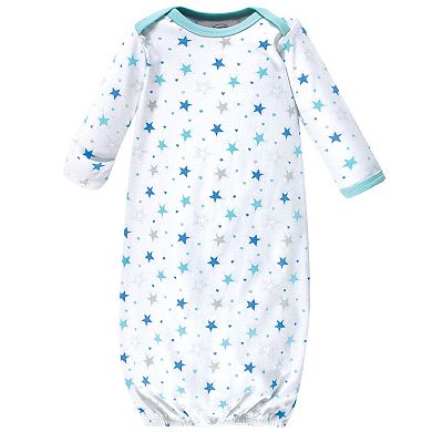 Baby Boy Cotton Gowns, Boy Elephant Stars, Preemie/Newborn