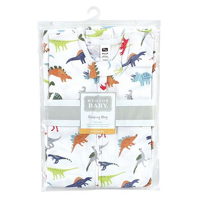 Hudson Baby Infant Boy Cotton Sleeveless Wearable Sleeping Bag, Sack, Blanket, Multicolor Dinosaurs