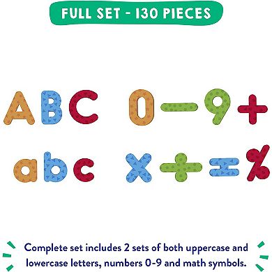 Magic Scholars ABC Magnets, 130 Pieces, Magnetic Letters and Numbers Gift Set , Educational, Alphabet Magnet Toy for Preschool Pre-K Spelling, Counting