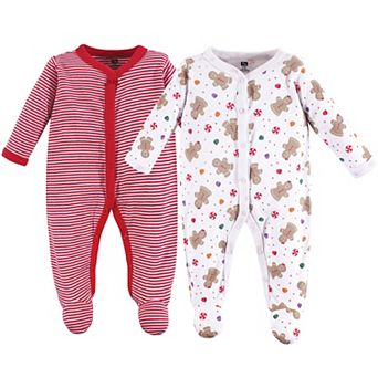 Hudson Baby Infant Girl Cotton Snap Sleep and Play 2 pk Sugar Spice