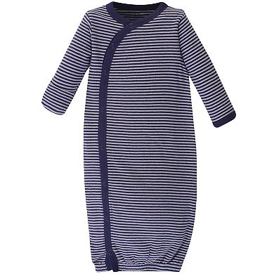 Touched by Nature Baby Boy Organic Cotton Side-Closure Snap Long-Sleeve Gowns 3pk, Constellation
