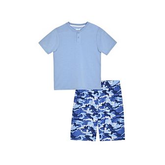 Sleep On It Boys 2 pc Short-Sleeve Jersey Pajama Top and Pajama Pants Set
