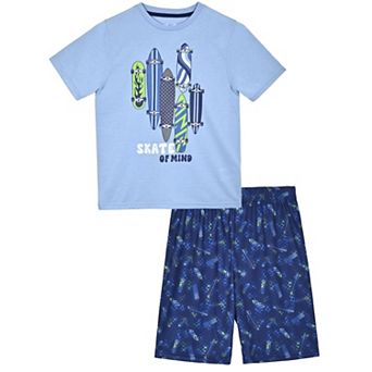 Sleep On It Boys 2 pc Short-Sleeve Jersey Pajama Top and Pajama Bottoms Shorts Set