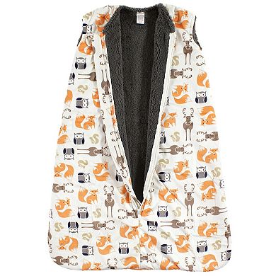 Hudson Baby Infant Boy Mink with Faux Shearling Inner Sleeping Bag, Sack, Blanket, Boy Forest