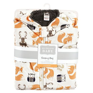 Hudson Baby Infant Boy Mink with Faux Shearling Inner Sleeping Bag, Sack, Blanket, Boy Forest