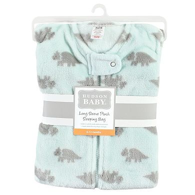 Hudson Baby Infant Boy Plush Sleeping Bag, Sack, Blanket, Long-Sleeve Triceratops