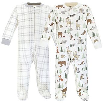 Hudson Baby Infant Boy Premium Quilted Zipper Sleep and Play, Forest Animals