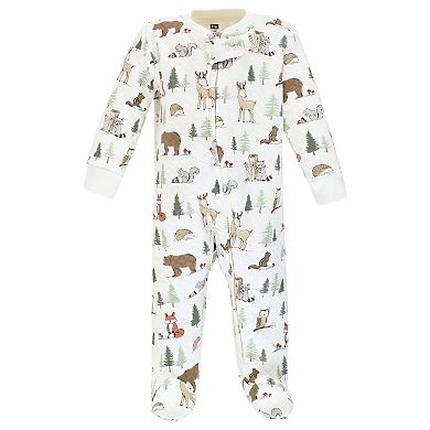Hudson Baby Infant Boy Premium Quilted Zipper Sleep and Play, Forest Animals