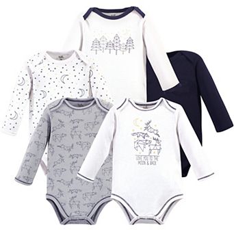 Touched by Nature Baby Boy Organic Cotton Long-Sleeve Bodysuits 5 pk Constellation