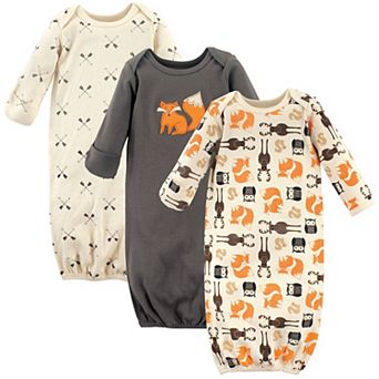 Hudson Baby Infant Boy Cotton Long-Sleeve Gowns 3 pk Forest, 0-6 Months