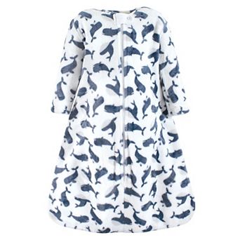Hudson Baby Infant Boy Plush Sleeping Bag, Sack, Blanket, Long-Sleeve Whale, 0-6 Months