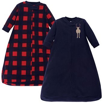 Hudson Baby Infant Boy Long-Sleeve Fleece Sleeping Bag, Forest Moose, 0-9 Months