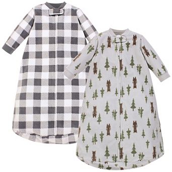 Hudson Baby Infant Boy Long-Sleeve Fleece Sleeping Bag, Forest Bear, 0-9 Months