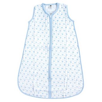 Hudson Baby Infant Boy Muslin Cotton Sleeveless Wearable Sleeping Bag, Sack, Blanket, Blue Sheep