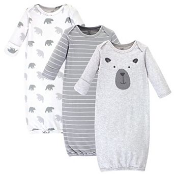 Touched by Nature Baby Boy Organic Cotton Long-Sleeve Gowns 3 pk Bear