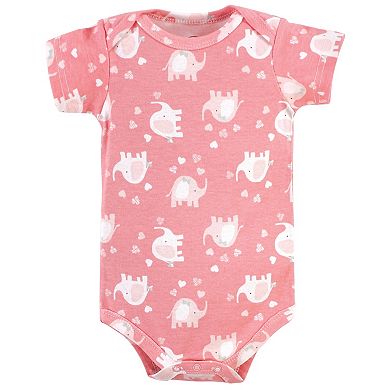 Luvable Friends Baby Girl Cotton Bodysuits, Girl Basic Elephant