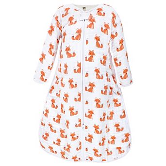 Hudson Baby Infant Boy Long Sleeve Muslin Sleeping Bag, Wearable Blanket, Sleep Sack, Foxes
