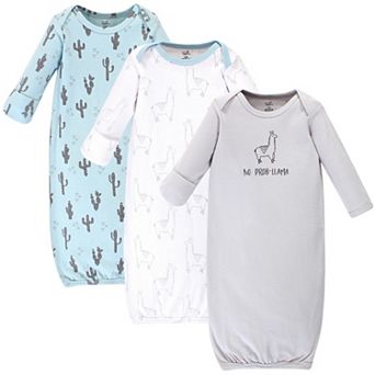 Touched by Nature Baby Boy Organic Cotton Long-Sleeve Gowns 3 pk Cactus Llama