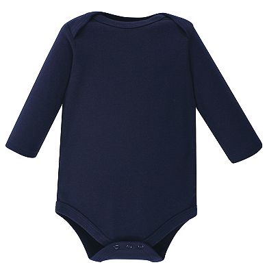 Hudson Baby Infant Boy Cotton Long-Sleeve Bodysuits 5pk, Handsome Little Man