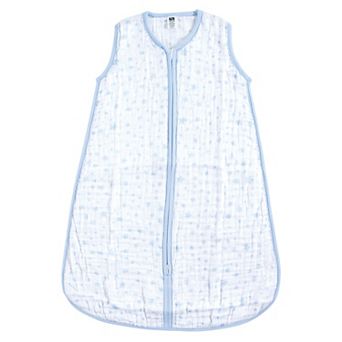 Hudson Baby Infant Boy Muslin Cotton Sleeveless Wearable Sleeping Bag, Sack, Blanket, Blue Stars
