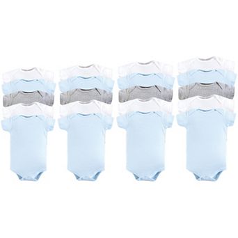 Luvable Friends Baby Boy Cotton Bodysuits 20 pk Blue Gray, 0-12 Months