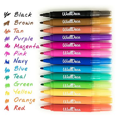 Walldeca Dry-erase Thick Fine Line Markers, Non-toxic Art Tools For Kids & Toddlers 5+ (25 Pack)