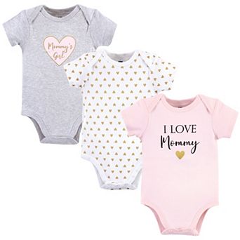 Hudson Baby Infant Girl Cotton Bodysuits 3 pk Girl Mommy
