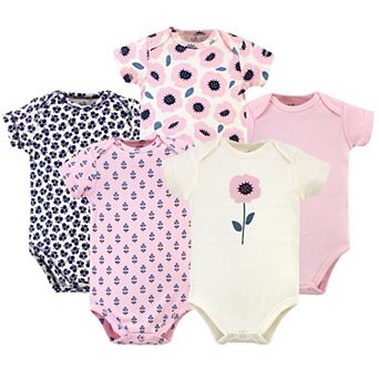 Touched by Nature Baby Girl Organic Cotton Bodysuits 5 pk Blossoms