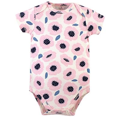 Touched by Nature Baby Girl Organic Cotton Bodysuits 5pk, Blossoms