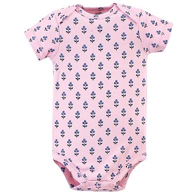 Touched by Nature Baby Girl Organic Cotton Bodysuits 5pk, Blossoms