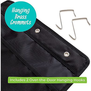 Walldeca Hanging File Organizer, Black Letter-sized Storage Pocket Chart (20 Pockets - With Nametag)
