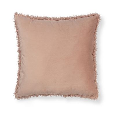 The Big One 22" x 22" Blush Faux Fur Oversized Pillow