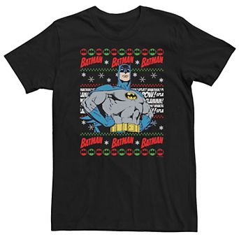 Big & Tall Batman Happy Holidays Ugly Sweater Tee