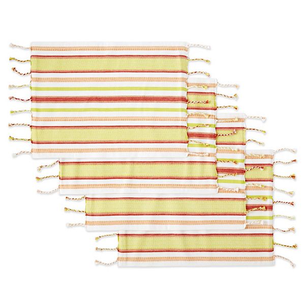 Fiesta Woven Tassel Stripe Reversible Placemat 4pk.