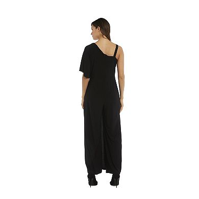 Women's R&M Richards One-Shoulder Drape Panel Jumpsuit