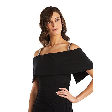 Women's R&M Richards Cold-Shoulder Ruched Bodice Jumpsuit