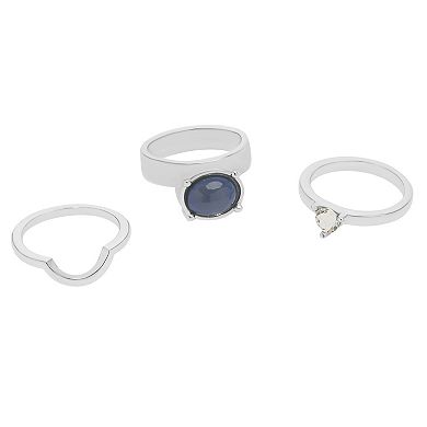 Silver Tone Mood Ring Set