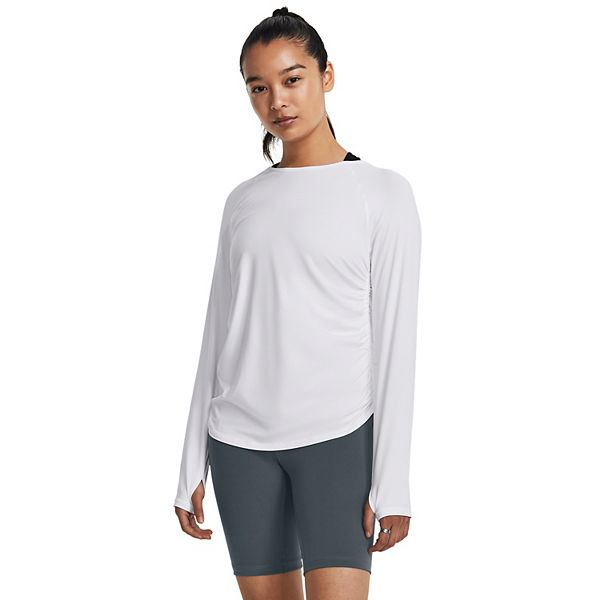 Women's Under Armour Motion Longline Long Sleeve Tee Color: White Halo Gray Size: MEDIUM