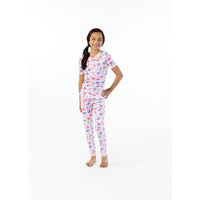 Sleep On It Girls 2-Piece Super Soft Jersey Snug-Fit Pajama Top and Pajama Pants Set - Little Kids