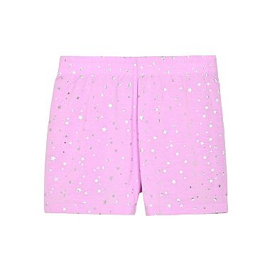 Sleep On It Girls 2-piece Short-sleeve Jersey Pajama Shorts Set With Matching Hair Scrunchie