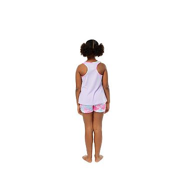 Sleep On It Girls 2-piece Sleeveless Tank-top Jersey Pajama Shorts Set With Matching Hair Scrunchie