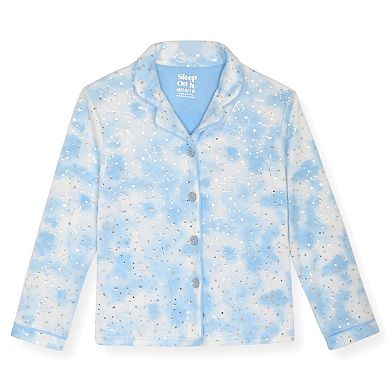 Sleep On It Girls 2-Piece Button-Front Coat Pajama Top and Pajama Pants Set