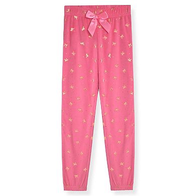Sleep On It Girls 2-Pc Velour Pajama Top and Pajama Pant Sleep Set