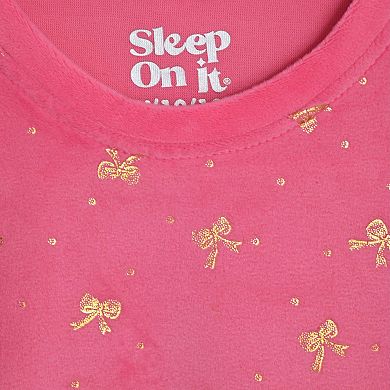 Sleep On It Girls 2-Pc Velour Pajama Top and Pajama Pant Sleep Set