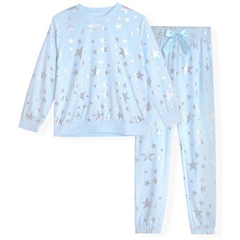 Sleep On It Girls 2 pc Velour Pajama Top and Pajama Pant Sleep Set